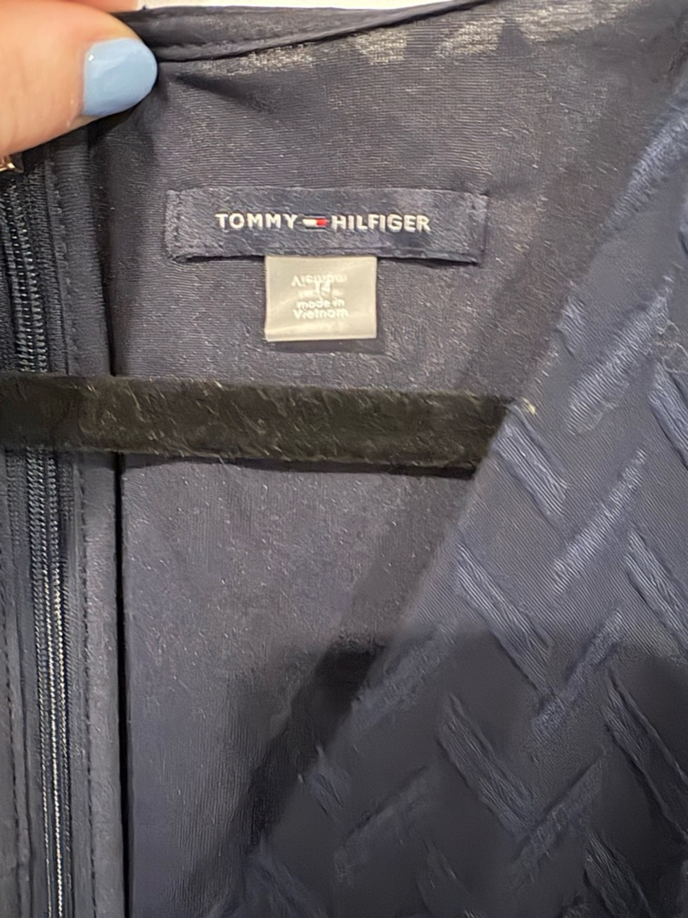 Tommy Hilfiger Navy Textured Short-Sleeve Dress - Picture 2 of 7